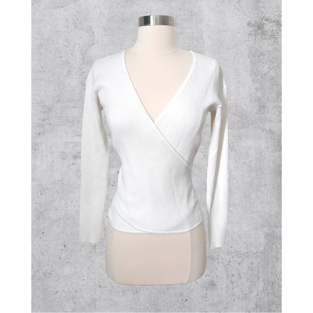 Jonathan Simkhai Deep Rib Wrap Top Size Xs - image 2